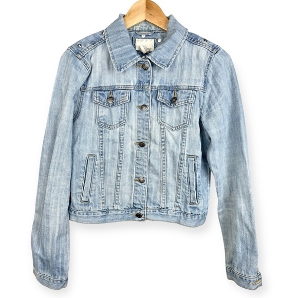 Vintage Forever 21 Studded Distressed Jean Jacket - Picture 2 of 6